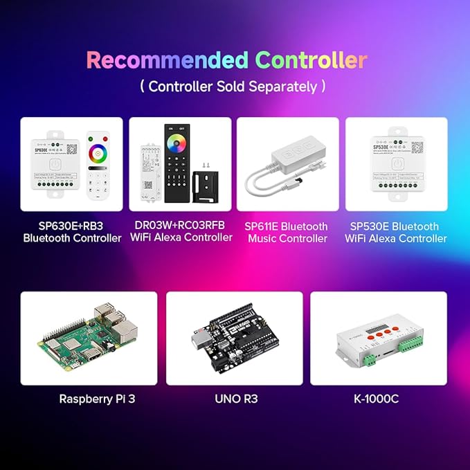 BTF-LIGHTING FCOB IP66 WS2811 IC RGB COB LED Strip 24FT DC24V 576LED/m Flexible High Density Color Chasing Uniform Light 16IC/m 10mm Width for Indoor Lighting Project(No Adapter or Controller)