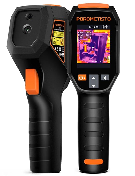 Ti01 Thermal Camera,240x240 IR Resolution Thermal Imaging Camera,-4°F-1022°F,15 Available Colors Thermal Imager,Display Resolution 320x240 Infrared Camera,Infrared Camera,25Hz,IP54