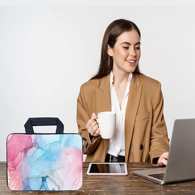 AMARY Laptop Sleeves 11.6" 12" Laptop Handle Bag Neoprene Notebook Carrying Pouch Chromebook Sleeves case Ultrabook Case Tablet Cover Fit Apple MacBook Air HP DELL Lenovo Asus for Men Women (Marble)
