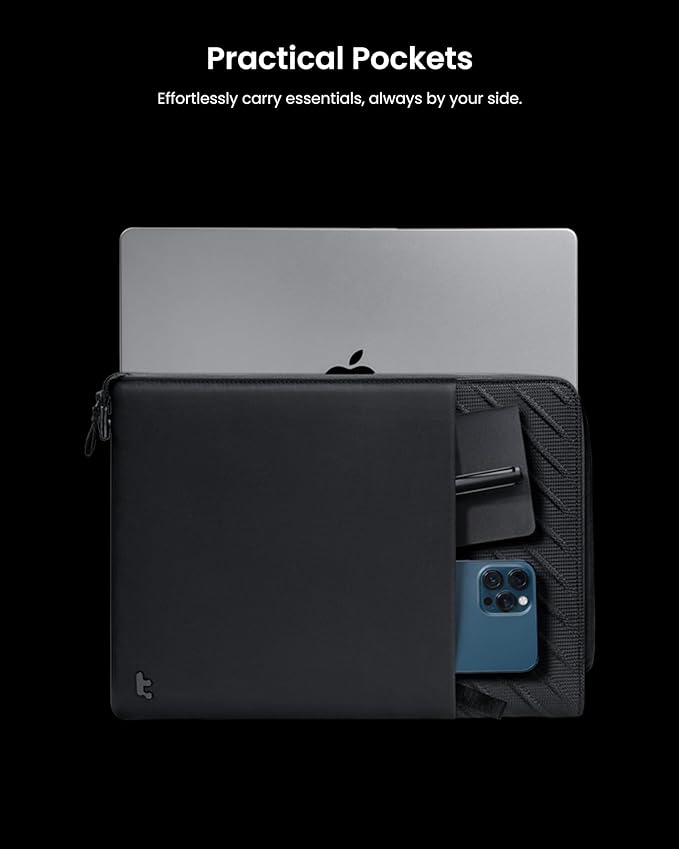 tomtoc Slim Laptop Sleeve for 14-inch New MacBook Pro M5 Pro/Max (2026) A3426 A3427 A3434, M4/M3/M2/M1 A3112 A3401 A3185 A2992, Water-Resistant MacBook Case for 13.8" Surface Laptop, Minimalist Design