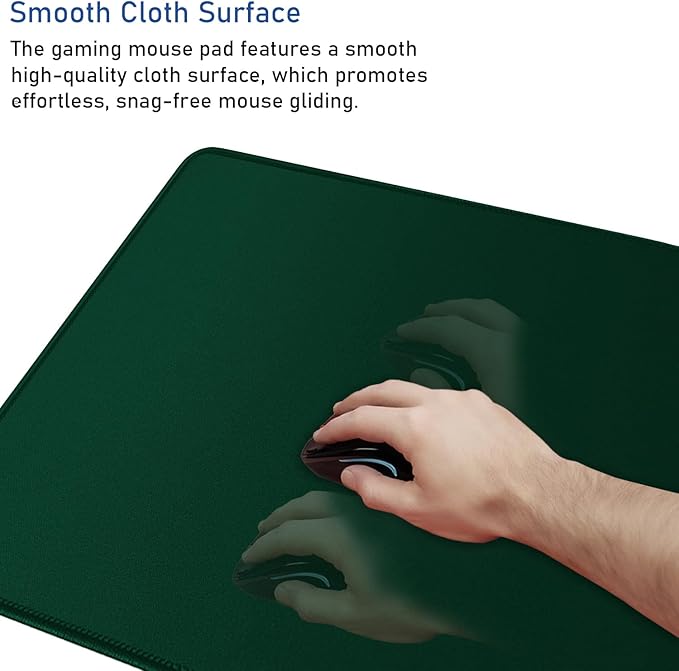 Large Mouse Pad with Stitched Edges, 47.3 X 23.6 in Desk Pad Durable Non-Slip Natural Rubber Base, Waterproof Computer Keyboard Mat for Esports Pros, Gamer, Desktop, Green