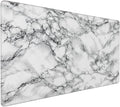 Black and White Marble Mouse Pads XXL Extended Mousepad with Stitched Edges Non-Slip Rubber Base Computer Keyboard Pad Desk Mat for Home Office Desk Decor, 35.4" X 15.7"