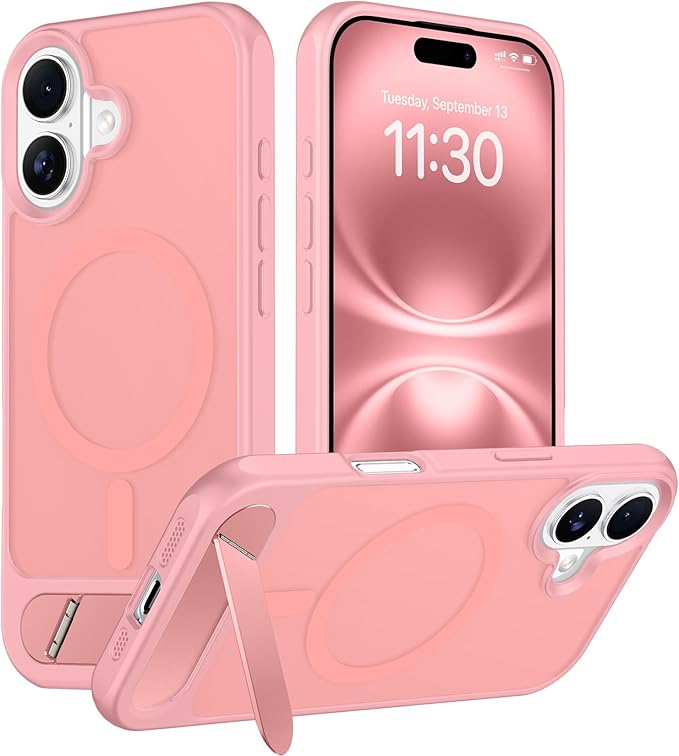 Magnetic Compatible with iPhone 16 Plus Case, [Built-in Invisible Kickstand][Compatible with MagSafe][Military Grade Shockproof] Slim Translucent Matte Phone Case for iPhone 16 Plus 6.7"