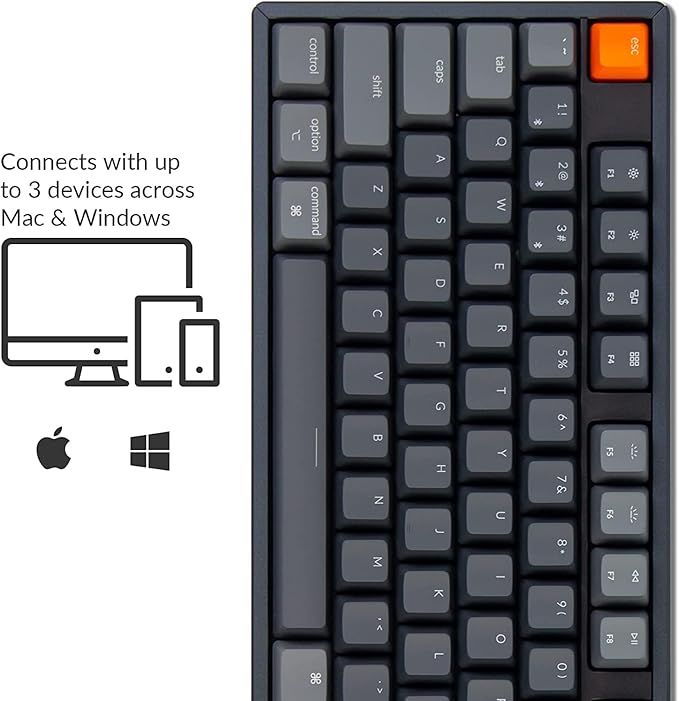 Keychron K10 RGB Full Size Layout Hot-Swappable Mechanical Keyboard for Mac Windows, Multitasking 104-Key Bluetooth Wireless/USB Wired Gaming Keyboard with Keychron Super Brown Switch Aluminum Frame