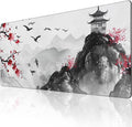 3XL Extended Gaming Mouse Pad -Watercolor Cherry Blossom 24x48 Inch Mouse Mats Desk Pad,Large Desk Mat,Extended Keyboard Mousepad with Non-Slip Base and Stitched Edge for Home Office
