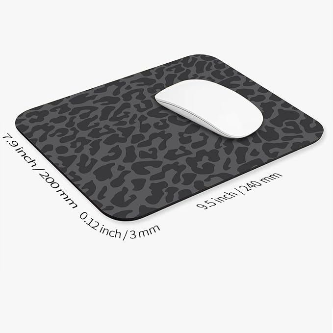Square Mouse Pad Black Leopard,Personalized Premium-Textured Custom Mouse Mat Design,Washable Mousepad Cloth,Non-Slip Rubber Base Computer Mouse Pads for Wireless Mouse