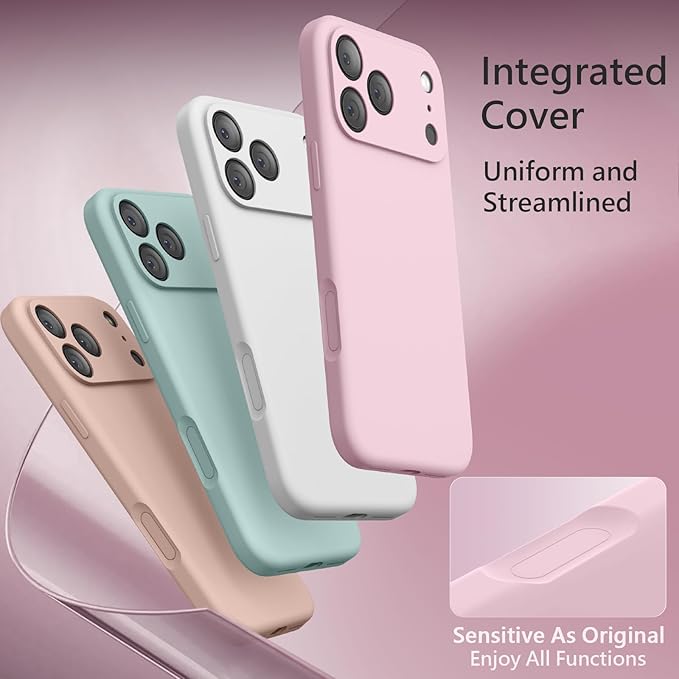 FireNova Magnetic for iPhone 17 Pro Max Case, Compatible with MagSafe, [Integrated Silicone Camera Control Button] [Camera Protection] Anti-Scratch Microfiber Lining Phone Case, 6.9", Chalk Pink