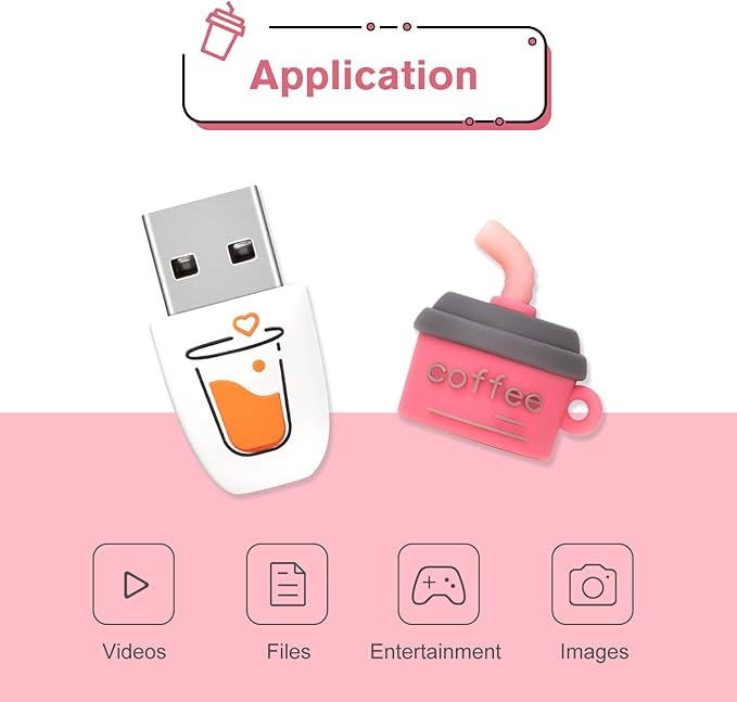 32GB Cute USB Flash Drive Computer Memory Stick Funny USB Pendrive for Teachers, Students, Family and Friends - Brown Coffee
