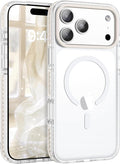 BENTOBEN Magnetic for iPhone 17 Pro Max 6.9" Case, Compatible with Magsafe Military Shockproof Protective Bumper Cute Transparent Slim Anti-Yellowing Phone Case for iPhone 17 ProMax Cover,Clear White