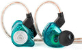 HiFi IEM for Gaming, CCZ MC02 in Ear Monitors, Clear Crystal Sound Gaming Earbuds, 10mm 1DD Wired Headphones with Patented IEMS Ear Tips for Computer Laptop School Students (Clear Cyan, With Mic)