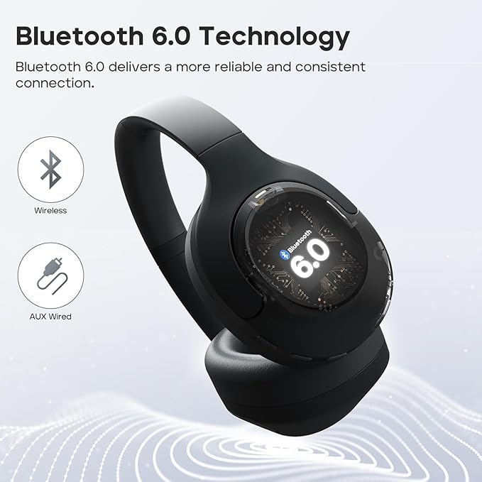 Tribit Wireless Over-Ear Headphones QuietPlus 81, Hybrid Active Noise Cancelling, Bluetooth 6.0 Headset, 110H Playtime, 6 Custom EQ via App, Deep Bass, Foldable, Comfortable, Lightweight for Travel