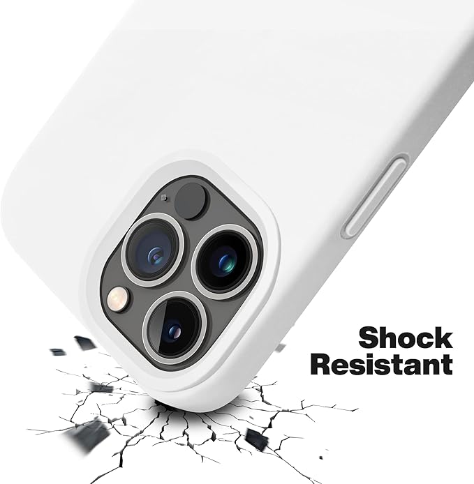 OTOFLY Compatible with iPhone 13 Pro Case, Liquid Silicone Slim Protective Shockproof Phone Case Cover with Anti-Scratch Microfiber Lining, 6.1 inch, White