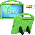 Kids Case for Samsung Galaxy Tab S10 FE+ (Plus) 13.1" 2025, Techcircle Light Weight Shock Proof EVA Foam Handle Rugged Stand Protective Cover, Green