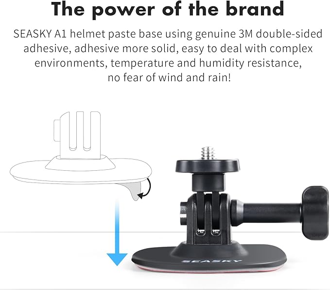SEASKY A1 Flexible Adhesive Helmet Mount Genuine 3M for GoPro Hero13/12/11/10/9/8 DJI Action 5 Pro 4 3 2 OSMO360 Insta360 X5 X4 X3 Ace Pro 2 Sports Camera Accessories Flat Curved Surfaces