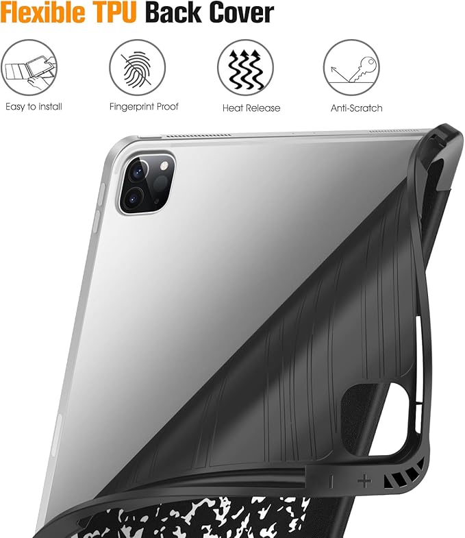 Fintie Case for iPad Pro 12.9-inch 6th Generation 2022, [Built-in Pencil Holder] Slim Soft TPU Protective Cover with Auto Wake/Sleep, Also Fit iPad Pro 12.9" 5th & 4th & 3rd Gen, Composition Book