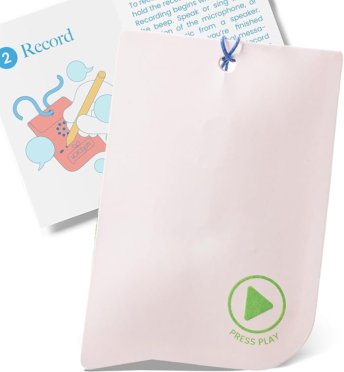 VoiceGift Tag – 1 Pack Audio Greeting Tag with Voice Recorder, Multi-message Recordable Gift Card with Playback, Record Your Own Message Card for Birthdays, Holidays & Keepsakes