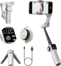 AOCHUAN Gimbal Stabilizer for iPhone & Android, 3-Axis Phone Gimbal with OLED Screen, 7.8" Extendable Rod, Face & Gesture Tracking, Ideal for Vlogging, Travel & Video Recording-Smart V8 White