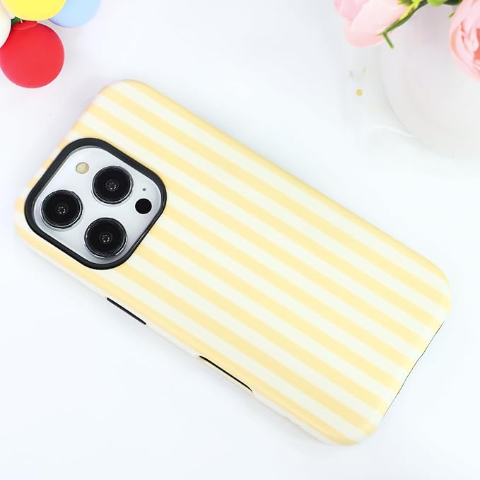 Magnetic for iPhone 12 Pro Max Case Cute Stripes Phone Case, Shockproof Slim TPU and Hard PC Protective Phone Cover Compatible with MagSafe Designed for Women Girls, Pink and White