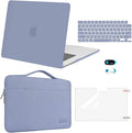 MOSISO Compatible with MacBook Air 15 inch Case M5 2026 M4 2025 M3 M2 2024 2023 A3448 A3241 A3114 A2941,Protective Hard Shell&Carrying Sleeve Bag&Keyboard Cover&Webcam Cover&ScreenFilm, Lavender Gray