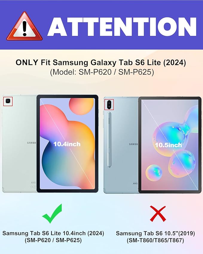 Kidcube for Samsung Galaxy Tab S6 Lite Case 10.4 Inch 2024/2022/2020 - Women Girls Cute Rotating Stand Folio Cover with Pencil Holder & Card Slot Girly Pretty Strawberry Design Cases for Tab S6 Lite