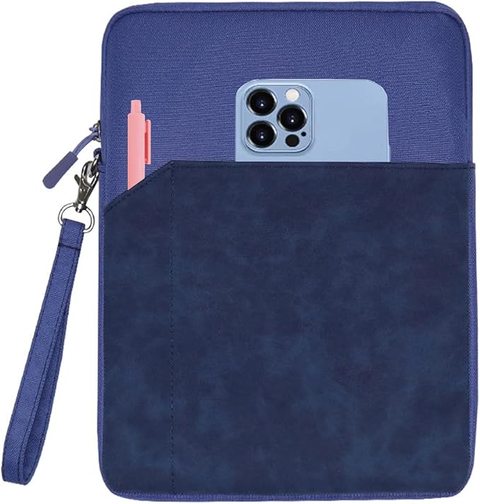 CAAORDKSO 6-7 Inch Sleeve Carrying Case for Amazon Fire 7 Tablet/All-new Amazon Kindle Paperwhite 7", 6.8" Kindle Paperwhite, Kobo Clara BW 2E eReader 6", Protective Sleeve Cover Pouch Bag, Dark Blue