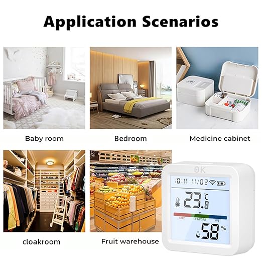 Zero Kelvin WiFi Smart Temperature & Humidity Sensor – App-Controlled Thermometer Hygrometer with Backlight & Smart Alerts