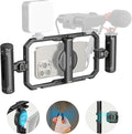 SmallRig Universal Quick Release Phone Cage Kit Basic, Aluminum Smartphone Video Rig Kit with Wireless Control Dual Handles and Phone Clip, for MagSafe, for iPhone 17 16 15 for Samsung for Pixel