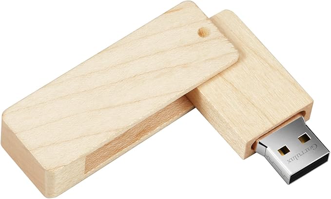 USB Flash Drive, 32GB Wooden USB2.0 High Speed USB Thumb Drives Memory Stick Pen Date Storage Stick Pendrive (Maple Rotatable)