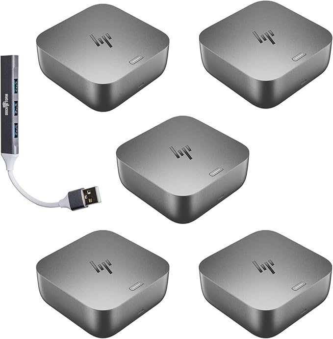 HP 280W G6 Thunderbolt 4 Ultra Dock Port Replicator Bundle w/DKZ Hub AW5M5UT#ABA (Universal Thunderbolt/USB-C Docking Station, Data Transfers to Any Brand Laptop, Single Cable for Charging) 5 Pack