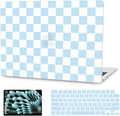 G JGOO Compatible with MacBook Air 13 inch Case 2026 2025-2022 M5 A3449 M4 A3240 M3 A3113 M2 A2681, Plastic Hard Shell for MacBook Air 13.6 inch Case +Keyboard Cover +Screen Protector, Blue Checkered