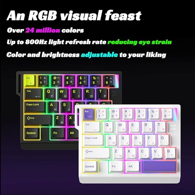 Left-Hand Mechanical Gaming Keyboard Hall Effect Magnetic Switch,29 Keys Hot Swappable,0.01mm Adjustable RT/RS,8K, Portable One Hand Gaming Keypad for FPS & Rhythm Games PC/Mac,RGB(Black)