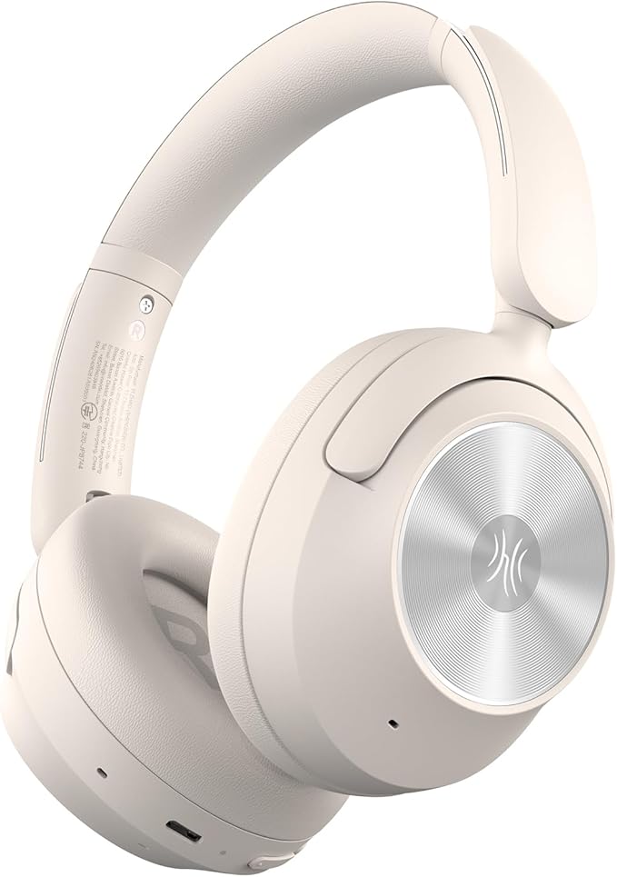 OneOdio Focus A6 Hybrid Active Noise Cancelling Headphones, 75H Playtime, LDAC Hi-Res Lossless Audio, Bluetooth 6.0, Dual Mic ENC Call, Wired ANC via USB-C, Wireless Over Ear (Black)