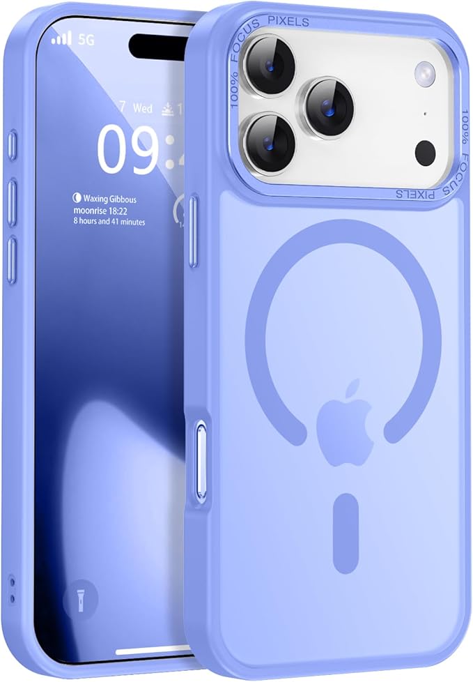 Newfuture Magnetic for iPhone 17 Pro Case [Compatible with Magsafe] [Military Grade Drop Protection] Translucent Matte Anti-Scratch Shockproof Protective Phone Cover 6.3 Inch, Light Purple