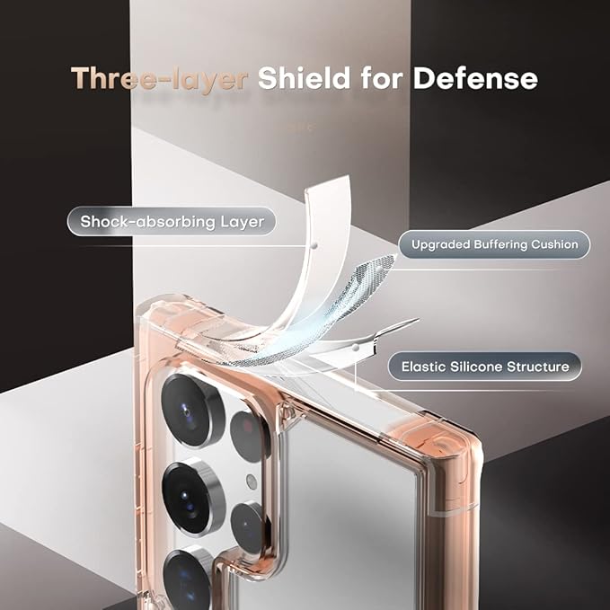 TOCOL for Samsung Galaxy S22 Ultra Case, Translucent Matte Hard Back [Military Grade Shockproof] [Anti-Scratch & Anti-Fingerprint] Slim Fit Protective Cover for Galaxy S22 Ultra Case 6.8'', Rose Gold