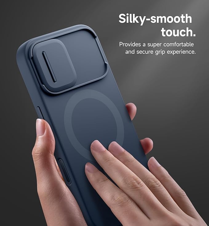 SURITCH for iPhone 17 Case with Camera Control Cover, Camera Slide Cover and Adjustable Kickstand, Compatible with MagSafe, Shockproof Bumper Protective Cases 6.3 Inch, Blue