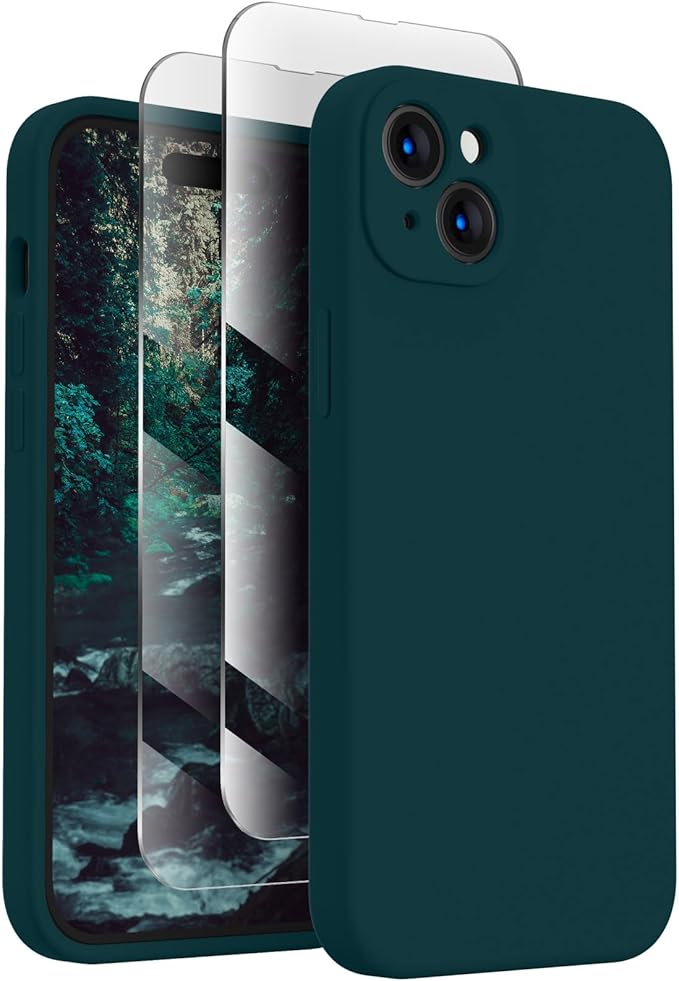 FireNova Designed for iPhone 15 Case, Silicone Upgraded [Camera Protection] Phone Case, Soft Anti-Scratch Microfiber Lining Inside, 6.1 inch, Teal