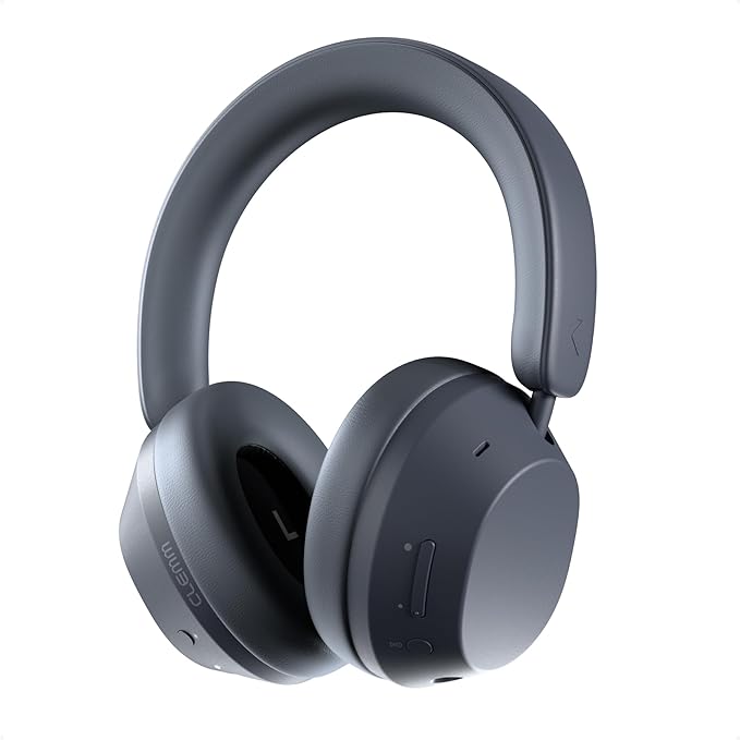 Clemm Ambience Over-Ear Headphones with Microphone, Noise Cancelling and Transparency Mode, 65H Playtime, Memory Foam, Graphite