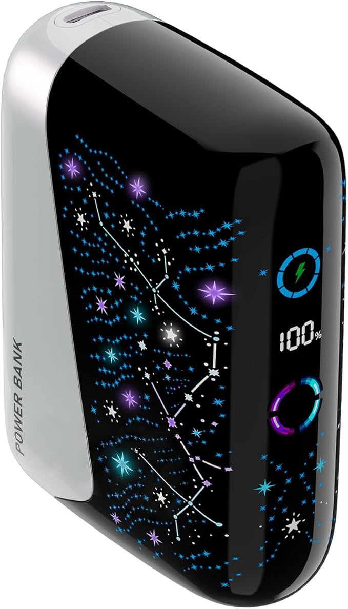 2026 "Galaxy" Portable Charger with Built in Cables, 12000mAh Portable Charger, Travel Essentials Power Supply 3A High Speed Power Bank for iPhone Samsung Pixel Moto - Gifts for Your Family & Friends