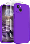 FireNova Designed for iPhone 14 Case, Silicone Upgraded [Camera Protection] Phone Case, Soft Anti-Scratch Microfiber Lining Inside, 6.1 inch, Neon Purple