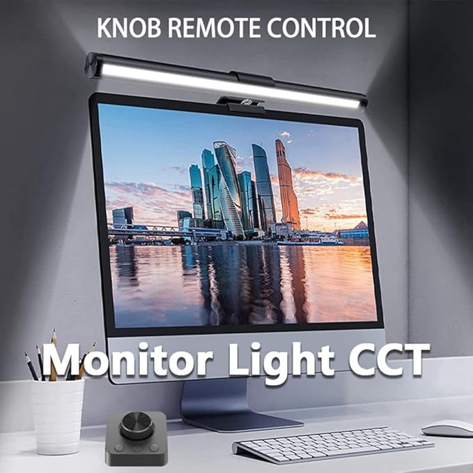 Metal Knob Remote Eye-Care Screen Light Bar LED Task Lamp USB Magnetic Light Table Computer Monitor Desk Lamp