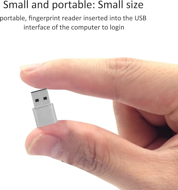 USB Fingerprint Reader for Hello, Portable Security Key Biometric Fingerprint Scanner 0.5 Seconds 360 Degree Detection, for 10/11 32/64 Bits