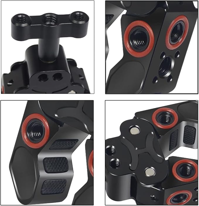 Super Clamp, Camera Clamp Mount with Locating Pin for ARRI Standard, 1/4"-20 & 3/8"-16 Thread Versatile Strong C Clamp Accessories Compatible with Gopro/Monitor/LED Lights/Flash/Microphone