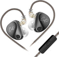 KZ Castor in Ear Monitors Headphones Bass Wired Earphones 2 Dynamic High-end Tunable Balanced Armature Headphones IEM Earphones HiFi Super Bass Earbuds for Singer Musicians Drummer(Black, with Mic)
