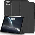 for iPad Pro 12.9 Inch Case 6th/5th/4th Generation (2022/2021/2020) with Pencil Holder, Smart Stand Cover with Soft TPU Back for iPad Air 13 inch Case, Auto Sleep/Wake, Black