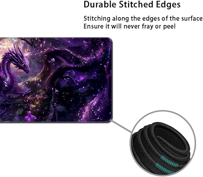 MIBITRI Keyboard Mouse Pad Set, Extended Gaming Mouse Pad+Ergonomics Keyboard Wrist Rest Support, Memory Foam, Easy Typing Pain Relief, 4Pcs XXL Ultra Thick Desk Mat, Dragon