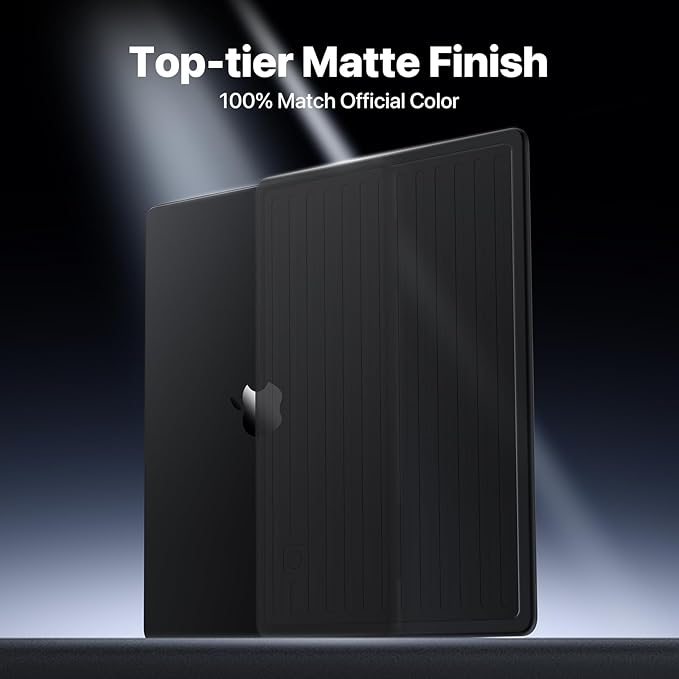 Soonjet TravelArmor for MacBook Pro 14 inch Case | M5 M4 M3 M2 M1 Pro/Max 2026 2025-2021 | Anti-Crack Tech | Ribbed Structure | Hard Shell Laptop Cover | Space Black Clear