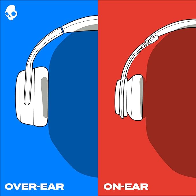 Skullcandy Hesh ANC Wireless Over-Ear Bluetooth Headphones, Active Noise Cancelling, Up to 22 Hrs Battery, Foldable Lightweight Design, Microphone for iPhone Android - Mod White