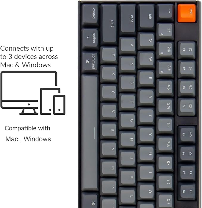 Keychron K10 Wireless Mechanical Gaming Keyboard, Hot-Swappable 104 Keys Full Size Gateron G Pro Brown Switch, White LED Backlight USB-C Wired Bluetooth Professional Office Keyboard for Mac/Windows