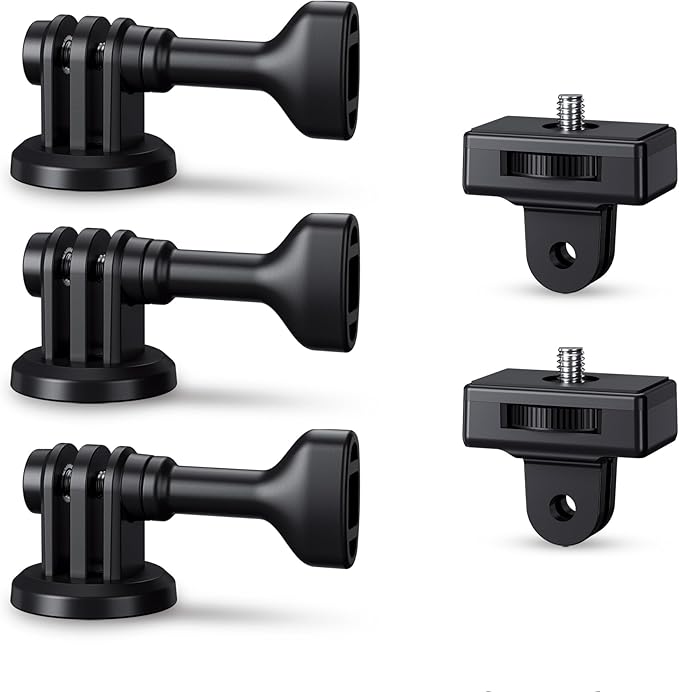 (3+2) 1/4"-20 Tripod Mount Adapter + Action Camera Tripod Adapter Mount Kit, Adapter Sets for Action Camera GoPro Hero 12 11 10 9 8 7 6 5 DJI Osmo Action 4 3 Insta360 Ace Pro