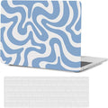 Hard Shell Compatible with MacBook Pro 16 Inch Case 2020 2019 Release Model A2141 with Touch Bar Touch ID, Plastic Protective Laptop Cover Case and Keyboard Skin, Blue Line